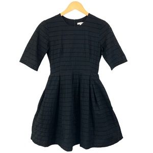 GAP Black Eyelet 3/4 Sleeve A-Line Dress With Pockets Lined Size 0 Small K23